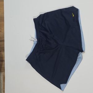 NIKE Dark & Light Full Coverage Blue Reversible Mesh Shorts w/ Drawstring Waist